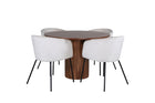 Venture Home Berit & Bianca Matstolar Beige + Runda Matbord ⌀110 Valnöt