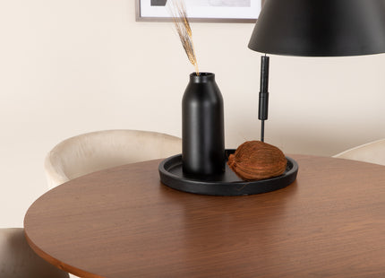Venture Home Berit & Bianca Matstolar Beige + Runda Matbord ⌀110 Valnöt
