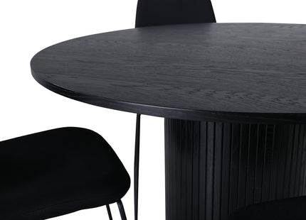 Venture Home Muce & Bianca Matstolar 2-pack Svart + Runda Matbord ⌀110 Svart
