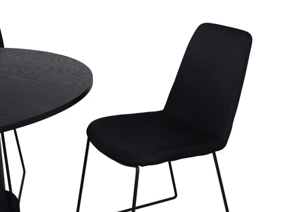 Venture Home Muce & Bianca Matstolar 2-pack Svart + Runda Matbord ⌀110 Svart