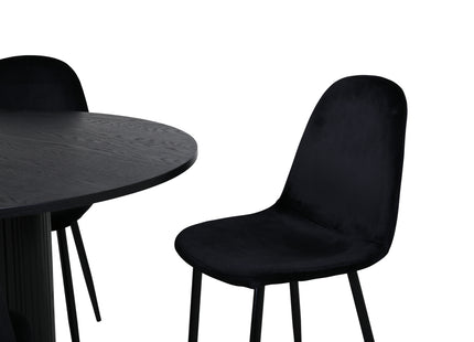 Venture Home Bianca & Polar Runda Matbord ⌀110 Svart + Matstolar 2-pack Svart