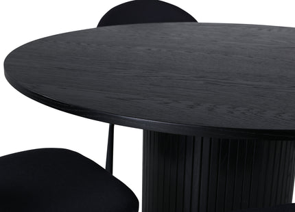 Venture Home Vault & Bianca Matstolar 2-pack Svart + Runda Matbord ⌀110 Svart