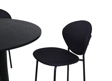 Venture Home Vault & Bianca Matstolar 2-pack Svart + Runda Matbord ⌀110 Svart