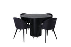 Venture Home Bianca & Velvet Runda Matbord ⌀110 Svart + Matstolar 2-pack Svart