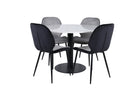 Venture Home Emma & Estelle Matstolar 2-pack Grå + Runda Matbord ⌀106 Vit