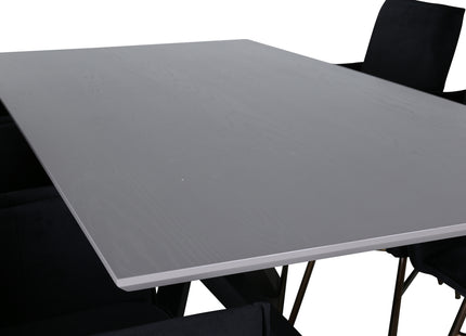Venture Home Petra & Piazza Matstolar Svart + Rektangulära Matbord 180 x 90 Svart