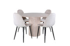 Venture Home Bianca & Polar Runda Matbord ⌀110 Whitewash + Matstolar 2-pack Beige