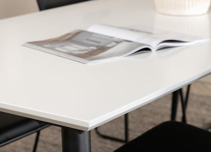 Venture Home Jimmy & Kenth Rektangulära Matbord 195 x 90 Vit + Matstolar 2-pack Svart