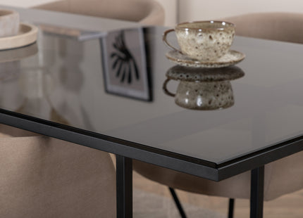 Venture Home Berit & Leif Matstolar Beige + Rektangulära Matbord 200 x 90 Svart
