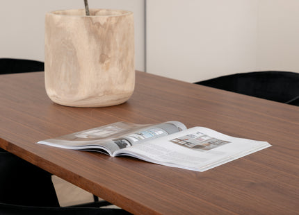Venture Home Berit & Uno Matstolar Svart + Rektangulära Matbord 200 x 90 Nature