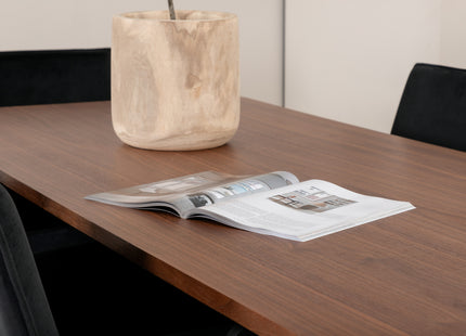 Venture Home Petra & Uno Matstolar Svart + Rektangulära Matbord 200 x 90 Nature