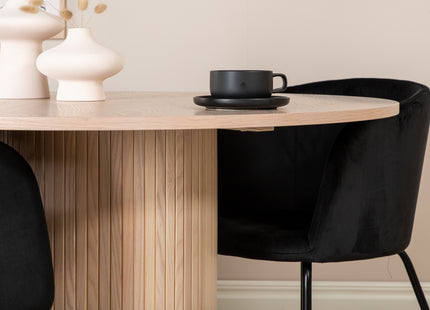 Venture Home Berit & Bianca Matstolar Svart + Runda Matbord ⌀110 Whitewash