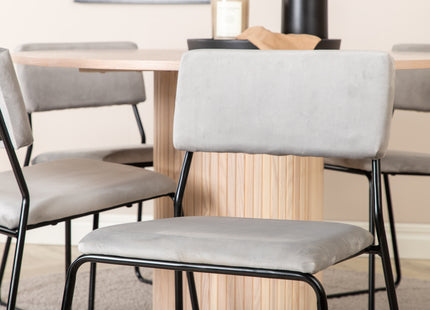 Venture Home Kenth & Bianca Matstolar 2-pack Grå + Runda Matbord ⌀110 Whitewash