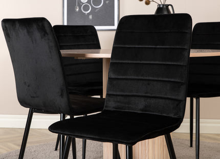 Venture Home Bianca & Windu Runda Matbord ⌀110 Whitewash + Matstolar 2-pack Svart