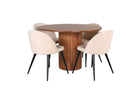 Venture Home Bianca & Velvet Runda Matbord ⌀110 Valnöt + Matstolar 2-pack Beige
