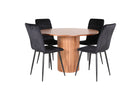 Venture Home Bianca & Windu Runda Matbord ⌀110 Valnöt + Matstolar 2-pack Svart