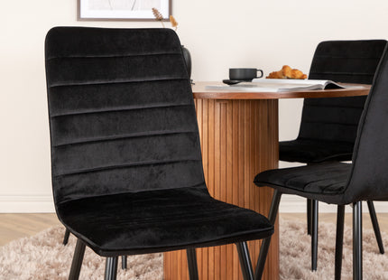 Venture Home Bianca & Windu Runda Matbord ⌀110 Valnöt + Matstolar 2-pack Svart