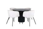Venture Home Berit & Bianca Matstolar Beige + Runda Matbord ⌀110 Svart