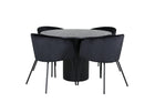 Venture Home Berit & Bianca Matstolar Svart + Runda Matbord ⌀110 Svart