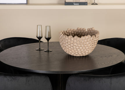 Venture Home Berit & Bianca Matstolar Svart + Runda Matbord ⌀110 Svart