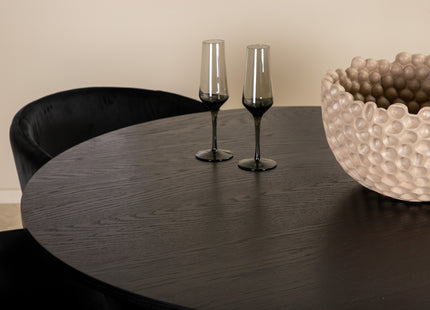 Venture Home Berit & Bianca Matstolar Svart + Runda Matbord ⌀110 Svart