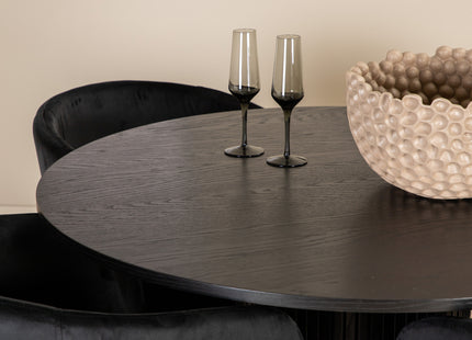Venture Home Berit & Bianca Matstolar Svart + Runda Matbord ⌀110 Svart