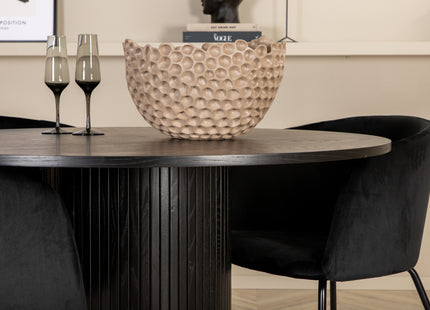 Venture Home Berit & Bianca Matstolar Svart + Runda Matbord ⌀110 Svart
