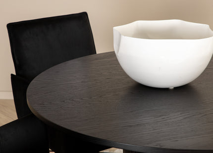 Venture Home Petra & Bianca Matstolar Svart + Runda Matbord ⌀110 Svart
