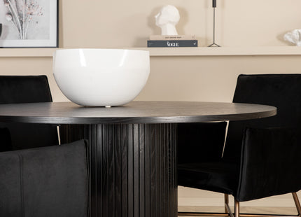 Venture Home Petra & Bianca Matstolar Svart + Runda Matbord ⌀110 Svart