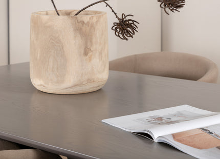 Venture Home Berit & Piazza Matstolar Beige + Rektangulära Matbord 180 x 90 Svart