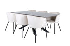 Venture Home Berit & Piazza Matstolar Beige + Rektangulära Matbord 180 x 90 Svart