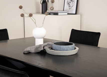 Venture Home Petra & Piazza Matstolar Svart + Rektangulära Matbord 180 x 90 Svart