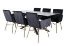 Venture Home Petra & Piazza Matstolar Svart + Rektangulära Matbord 180 x 90 Svart