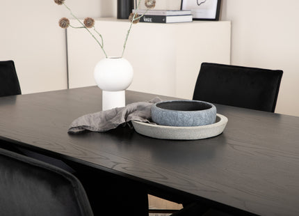 Venture Home Petra & Piazza Matstolar Svart + Rektangulära Matbord 180 x 90 Svart