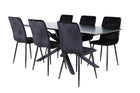 Venture Home Windu & Piazza Matstolar 2-pack Svart + Rektangulära Matbord 180 x 90 Svart