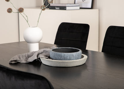 Venture Home Windu & Piazza Matstolar 2-pack Svart + Rektangulära Matbord 180 x 90 Svart