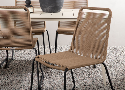 Venture Home Lina & Lindos Matgrupp Utomhus Med 6st Matstolar Beige/Brun