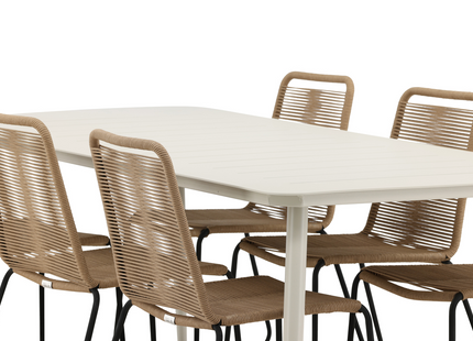 Venture Home Lina & Lindos Matgrupp Utomhus Med 6st Matstolar Beige/Brun