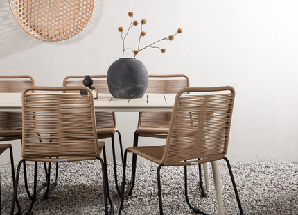 Venture Home Lina & Lindos Matgrupp Utomhus Med 6st Matstolar Beige/Brun