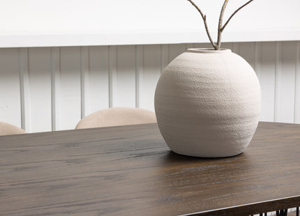 Venture Home & Furniture Fashion Velvet & Stone Matstolar 2-pack Beige + Ovala Matbord 220 x 100 Mocca