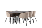 Venture Home & Furniture Fashion Berit & Stone Matstolar Beige + Ovala Matbord 220 x 100 Mocca