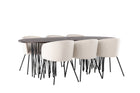 Venture Home & Furniture Fashion Berit & Stone Matstolar Beige + Ovala Matbord 220 x 100 Mocca