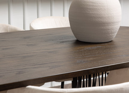 Venture Home & Furniture Fashion Berit & Stone Matstolar Beige + Ovala Matbord 220 x 100 Mocca