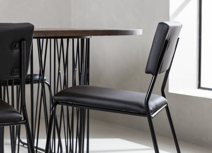 Venture Home & Furniture Fashion Kenth & Stone Matstolar 2-pack Svart + Ovala Matbord 220 x 100 Mocca