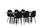Venture Home & Furniture Fashion Polar & Stone Matstolar 2-pack Svart + Ovala Matbord 220 x 100 Mocca