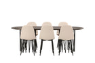 Venture Home & Furniture Fashion Polar & Stone Matstolar 2-pack Beige + Ovala Matbord 220 x 100 Mocca
