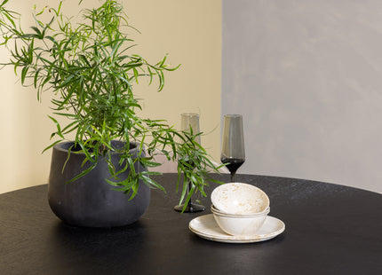 Venture Home & Furniture Fashion Berit & Copenhagen Matstolar Beige + Runda Matbord ⌀115 Svart