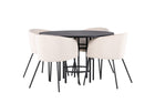 Venture Home & Furniture Fashion Berit & Copenhagen Matstolar Beige + Runda Matbord ⌀115 Svart