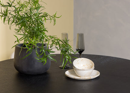 Venture Home & Furniture Fashion Berit & Copenhagen Matstolar Beige + Runda Matbord ⌀115 Svart