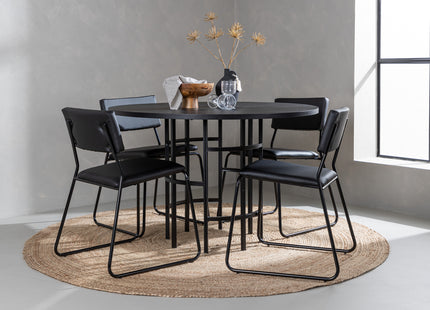 Venture Home & Furniture Fashion Kenth & Copenhagen Matstolar 2-pack Svart + Runda Matbord ⌀115 Svart